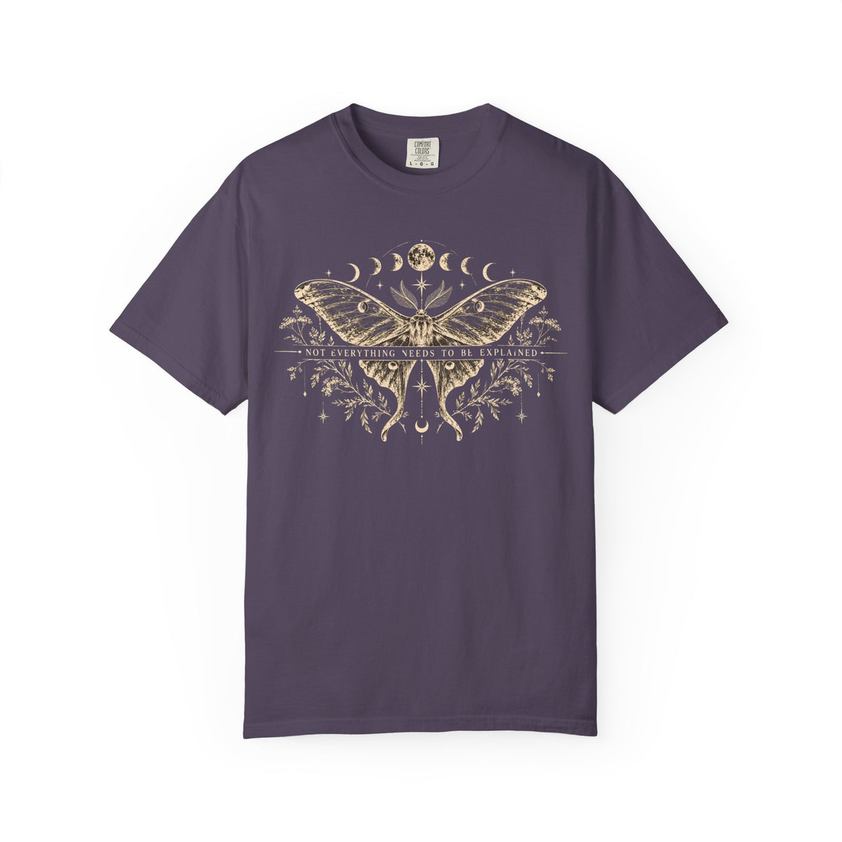 Not Everything Needs to Be Explained Tee — Celestial Moth Graphic Shirt
