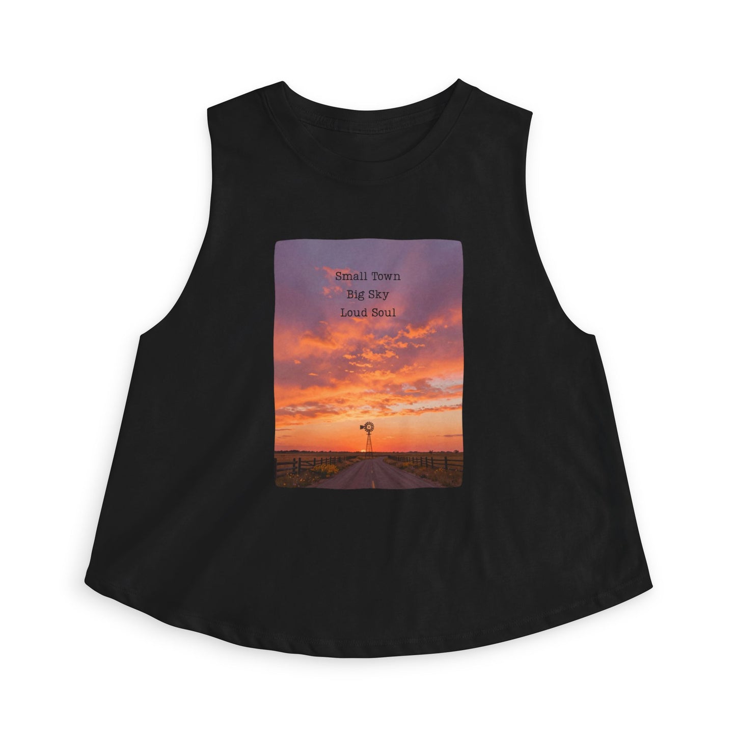 'Small Town Big Sky Loud Soul' Crop Top