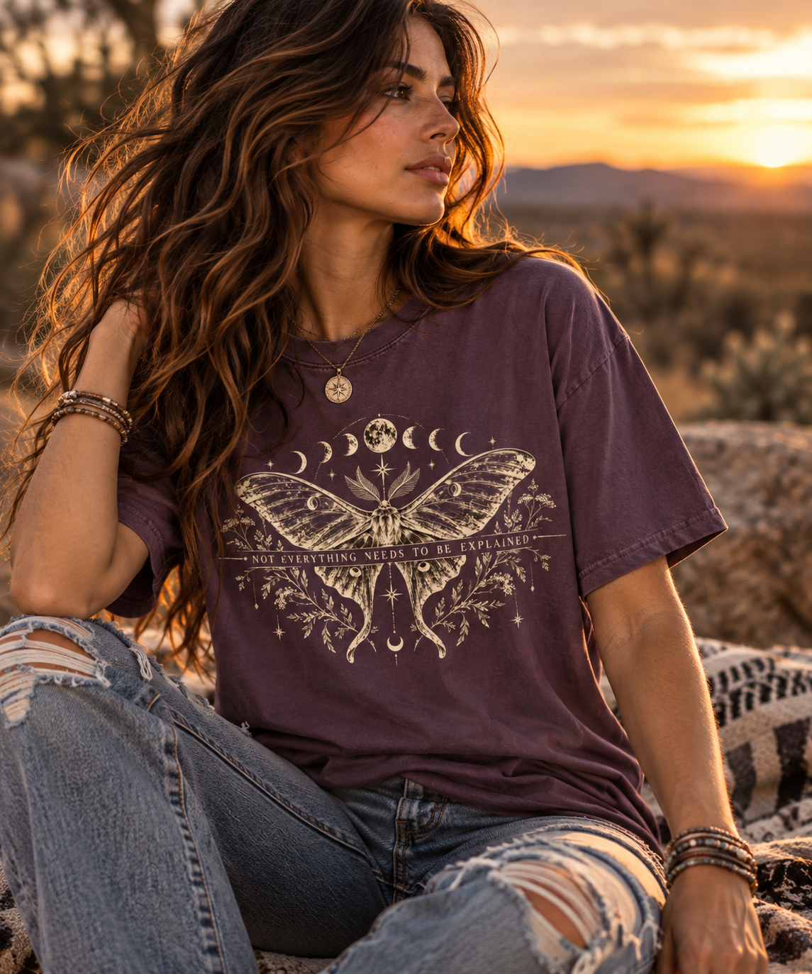 Not Everything Needs to Be Explained Tee — Celestial Moth Graphic Shirt
