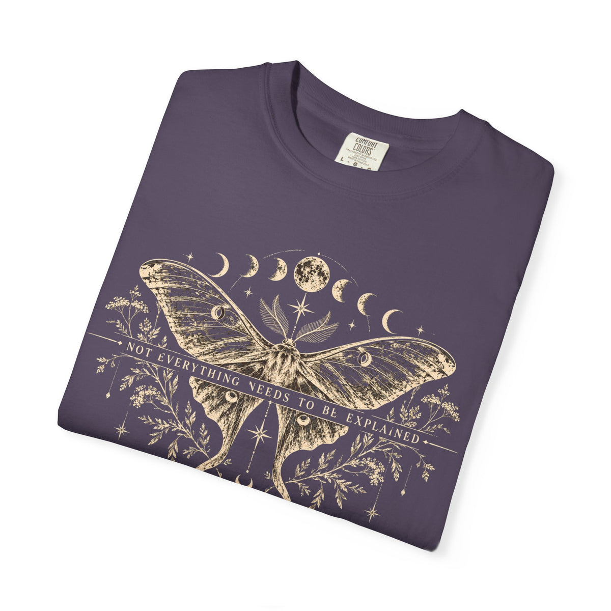 Not Everything Needs to Be Explained Tee — Celestial Moth Graphic Shirt