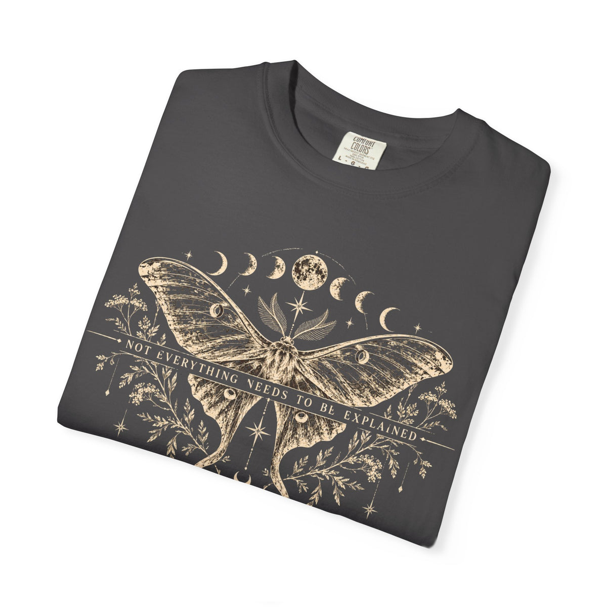 Not Everything Needs to Be Explained Tee — Celestial Moth Graphic Shirt