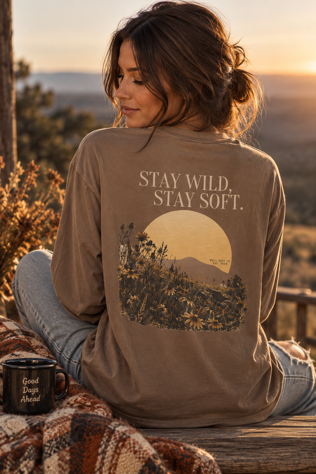 Stay Wild, Stay Soft // Garment-Dyed Long Sleeve