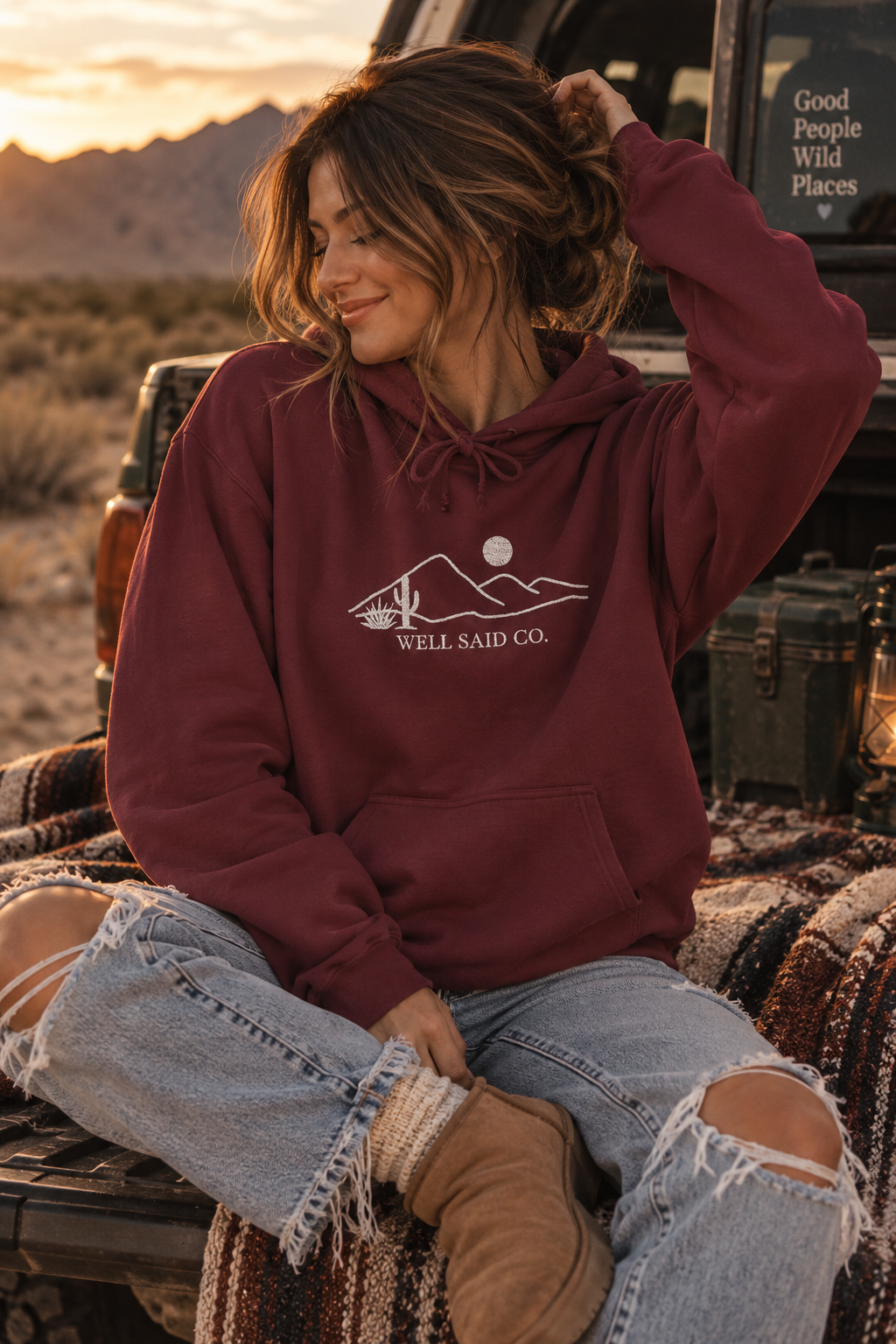 Well Said Co. // Embroidered Mountain Hoodie