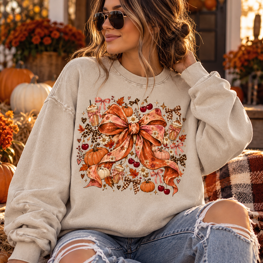 Fall Bow Oversized Sweatshirt