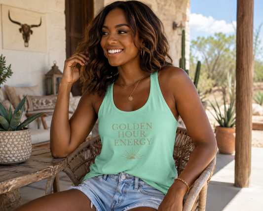 "Golden Hour Energy" Racer Back Tank