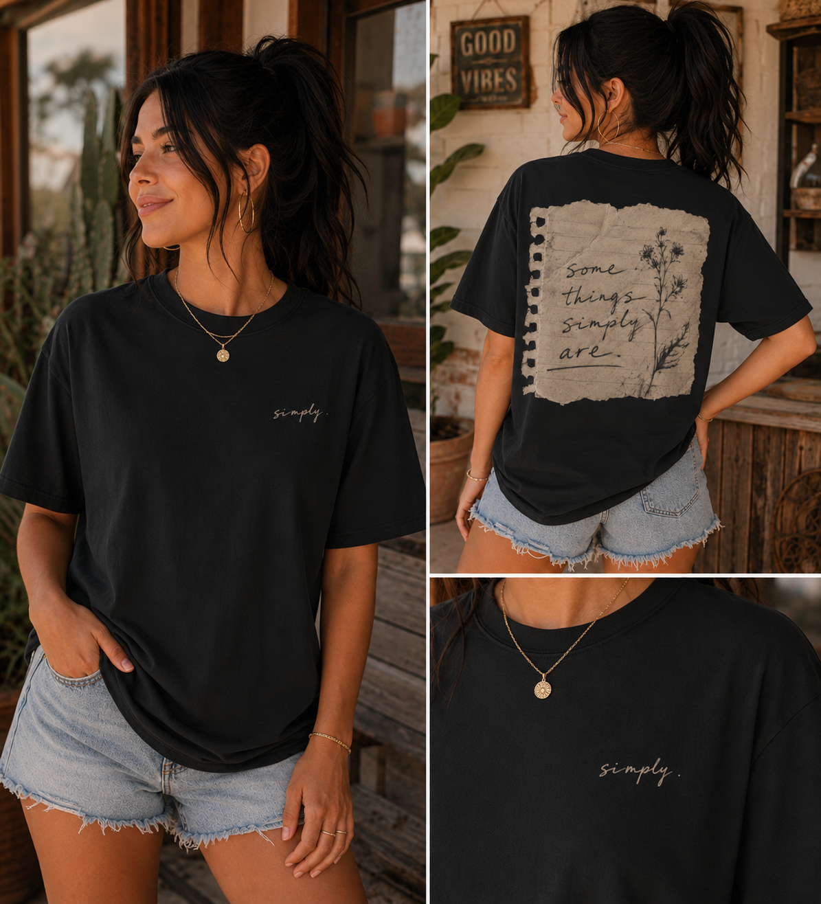 T-Shirt — 'Some Things Simply Are' Vintage Floral Graphic Tee