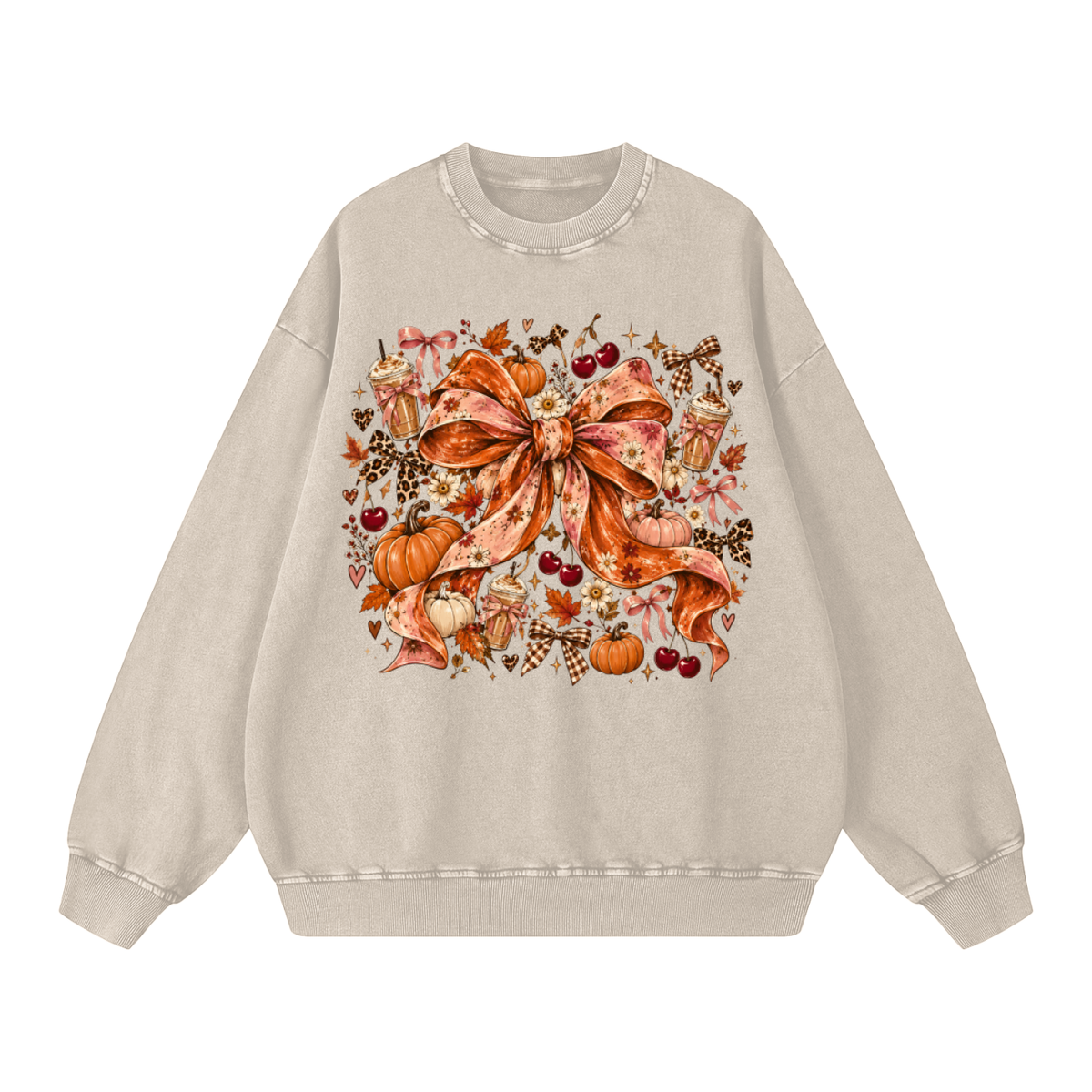 Fall Bow Oversized Sweatshirt